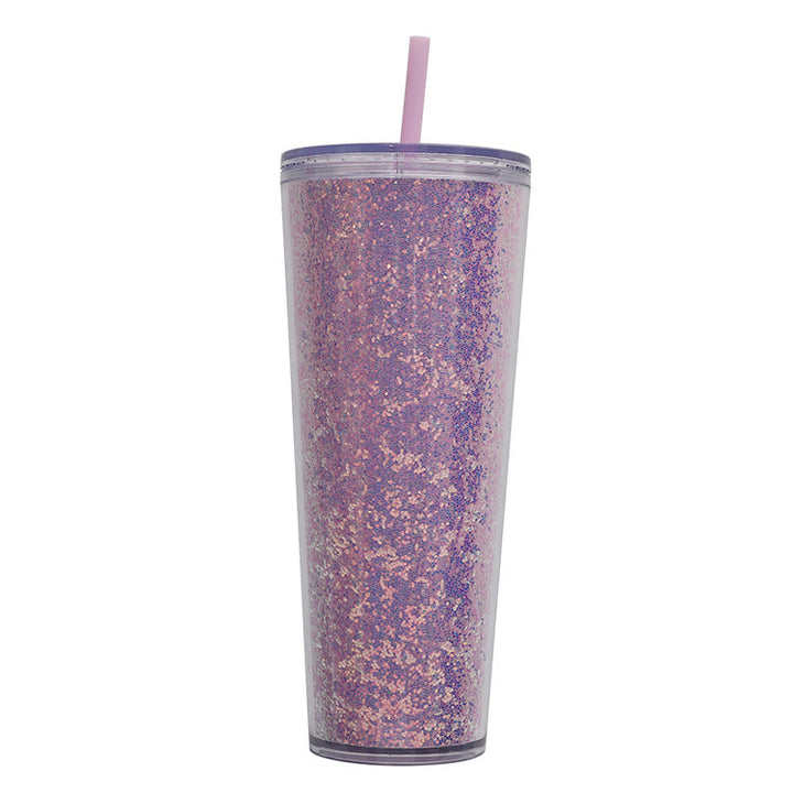 Ladies Glittering Drinking Cups with Straw Kalsten