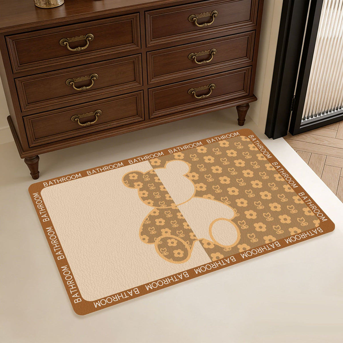 Geometric Patterned Memory Foam Bath Mat Acalora