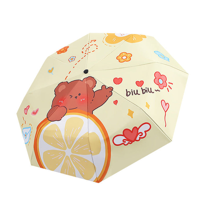 Women's Folding Umbrella with Playful Bear Design Kalsten