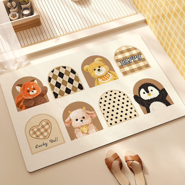Cute Animal-Themed Plush Floor Mat Kalsten