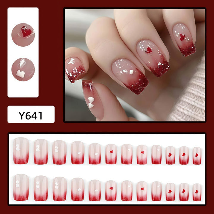 Romantic Nail Art with Heart Motifs Kalsten