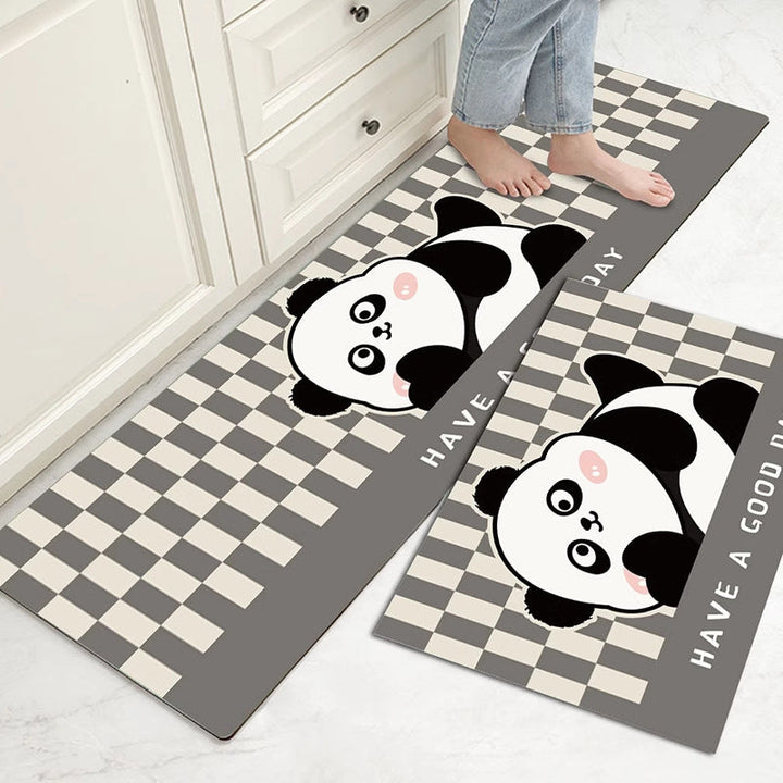 Playful Panda-Themed Kitchen Runner Mat