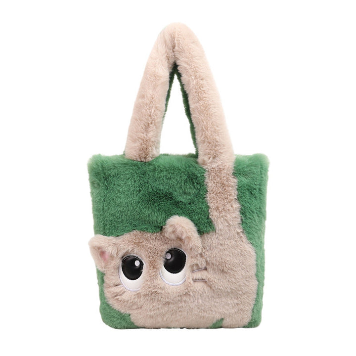 Plush shoulder bag with cat motif Kalsten