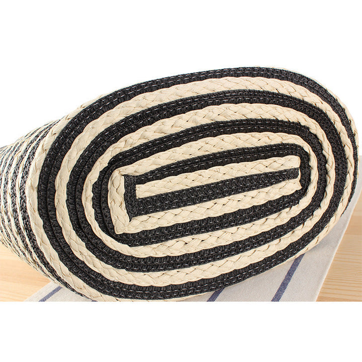 Braided beach bag with modern stripes and sturdy handles Kalsten