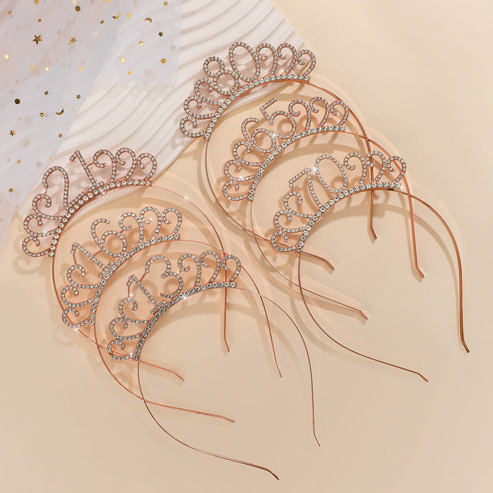 Ladies Crystal Tiara with Custom Designed Number Motif Kalsten