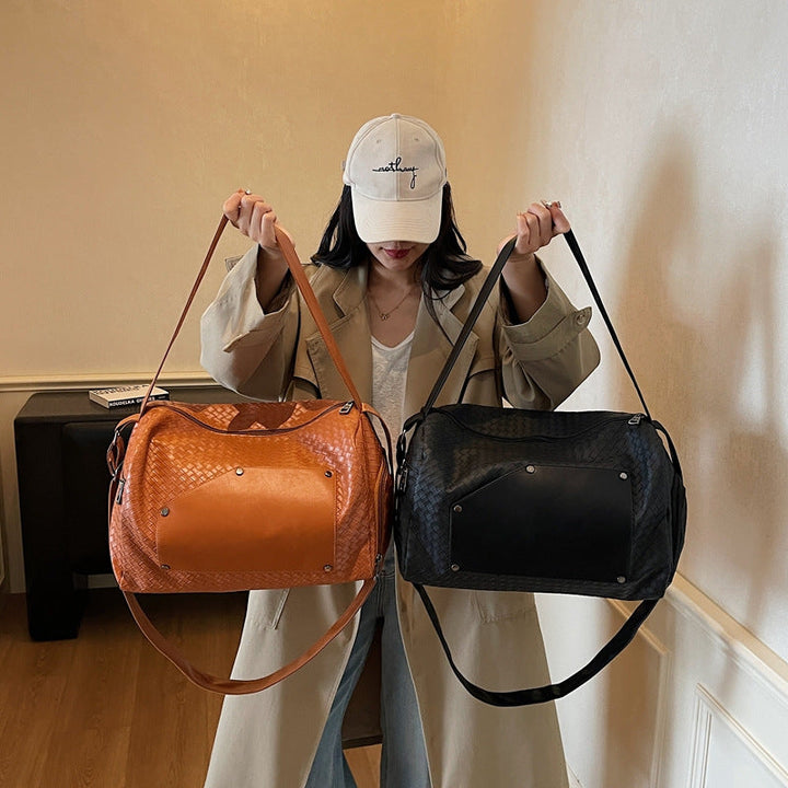 Elegant Sport Duffel Bag with Woven Design and Removable Shoulder Strap Kalsten
