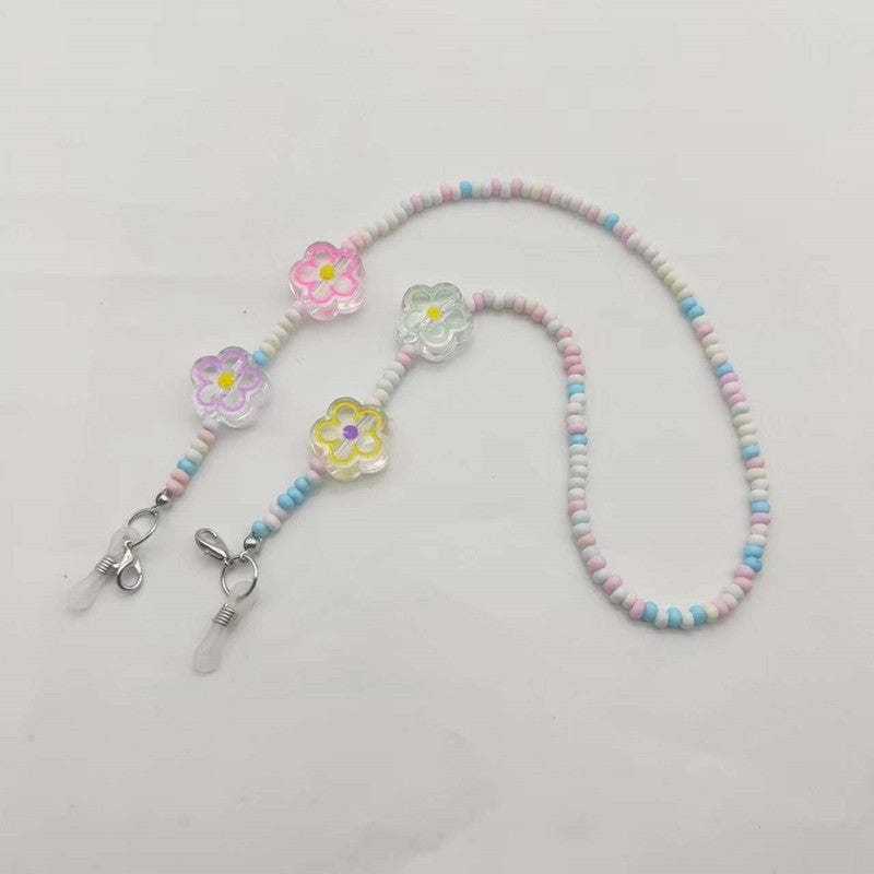 Playful glasses holder chain with flower pendants Kalsten