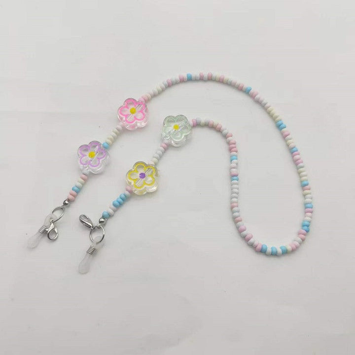 Playful glasses holder chain with flower pendants Kalsten