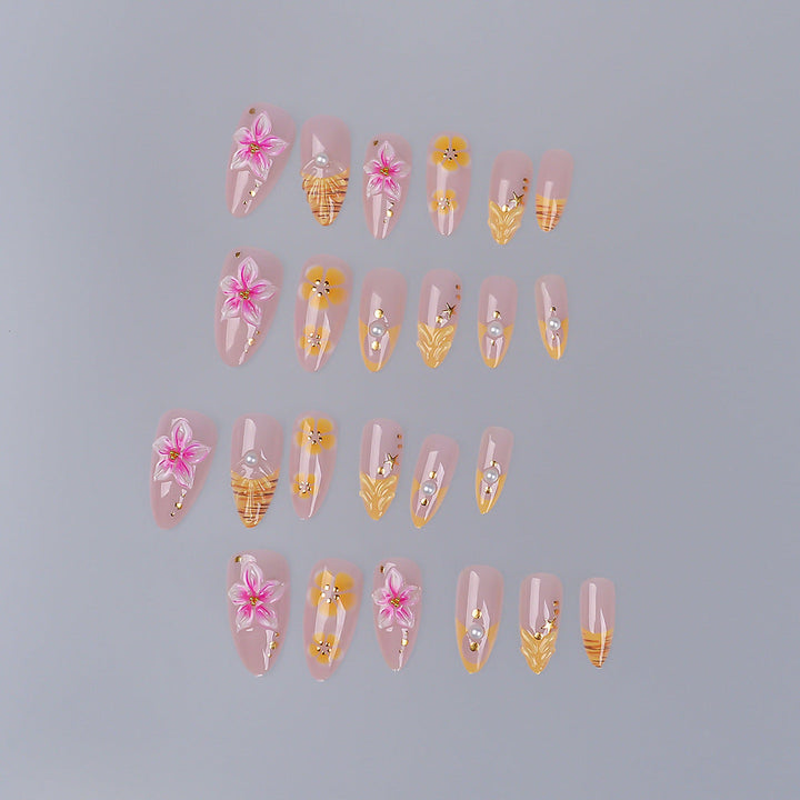Decorative Floral Press-On Nail Set Kalsten