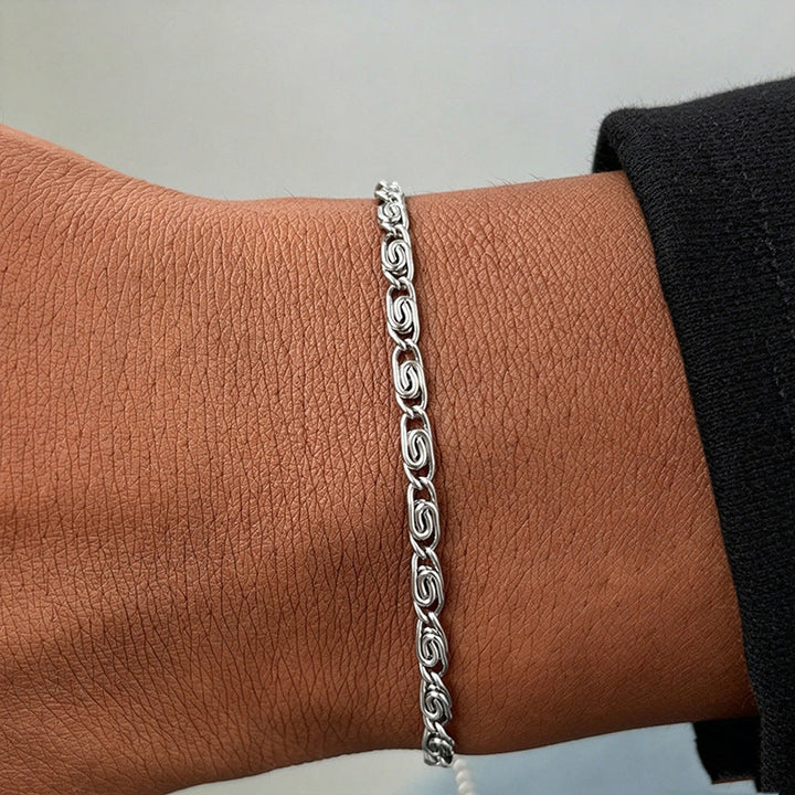 Woven Silver Chain Bracelet Kalsten
