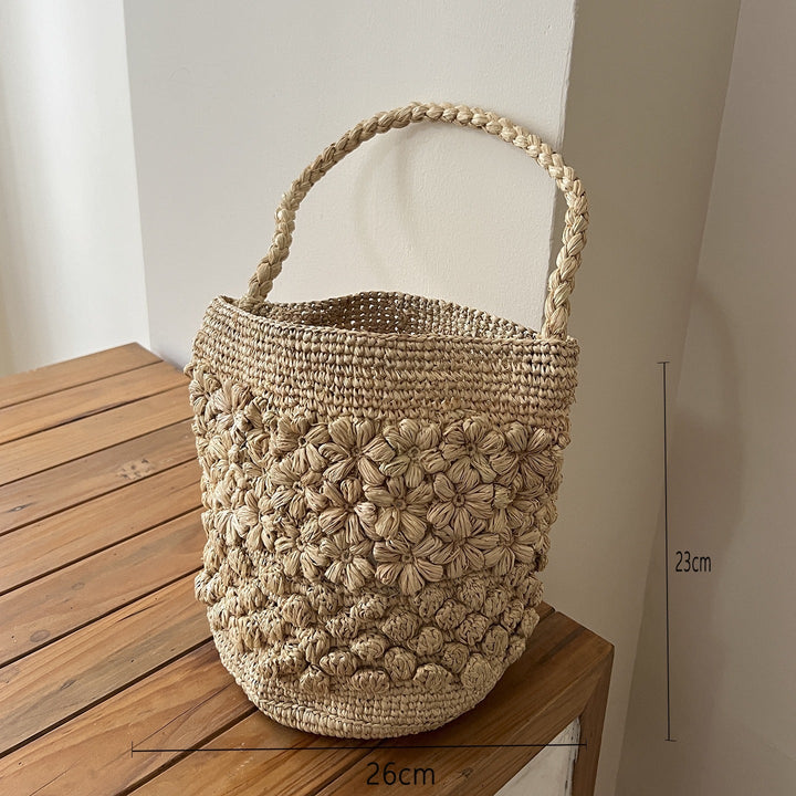 Handmade basket bag with braided handle Kalsten