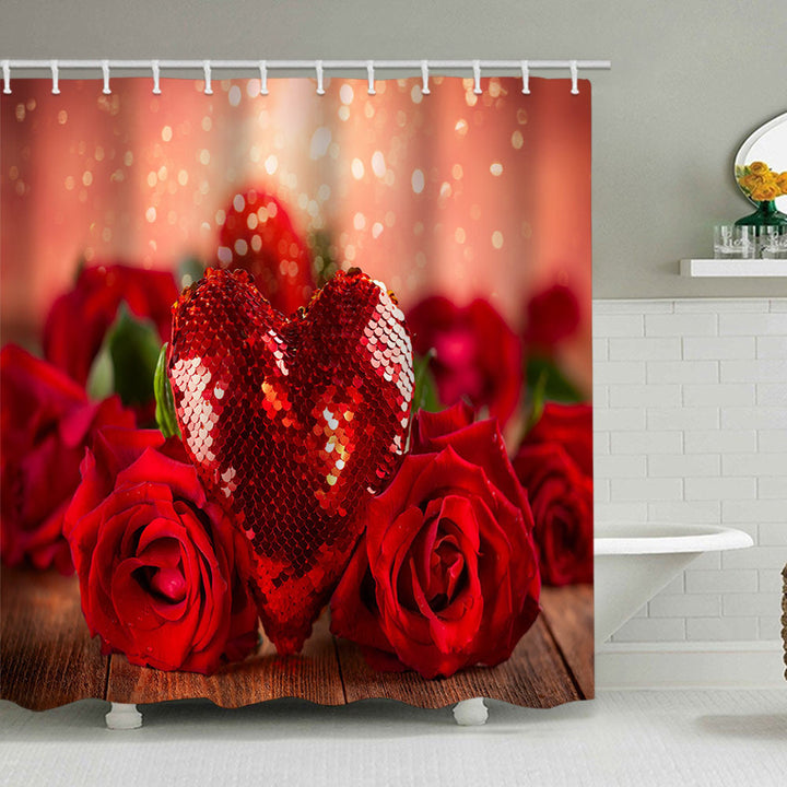 Romantic Floral Swan Shower Curtain Kalsten