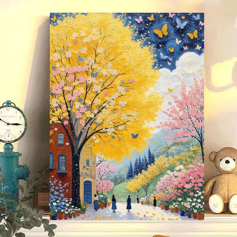 Scenic Autumn Landscape Canvas Art Print Kalsten