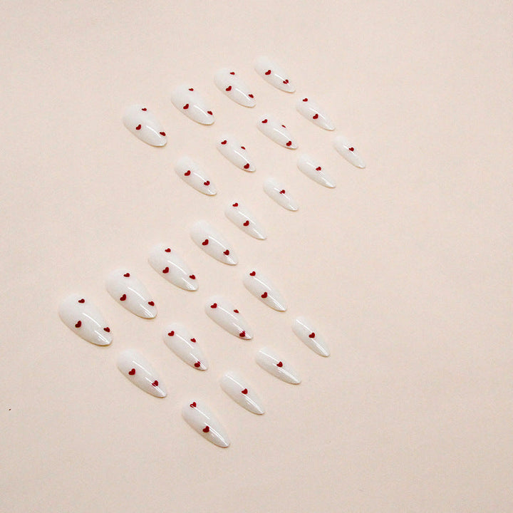 Heart-Embellished Press-On Nail Designs Kalsten