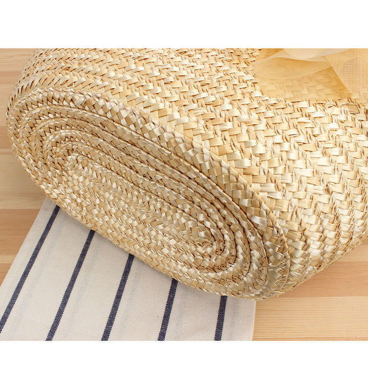 Elegant straw bag with floral accents Kalsten