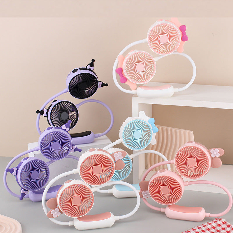 Ladies Portable Neck Fan with Flexible Mount and Dual Fan System Kalsten