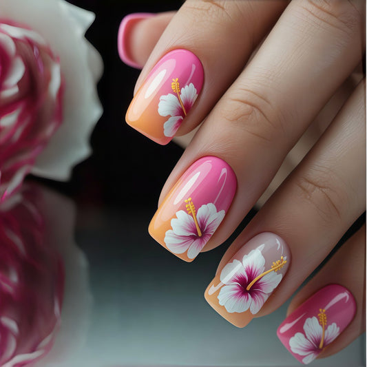 Floral Artificial Nails Acalora
