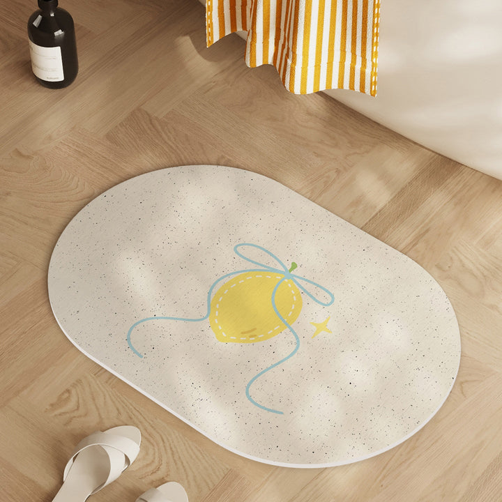Playful Lemon-Themed Bath Mat Kalsten