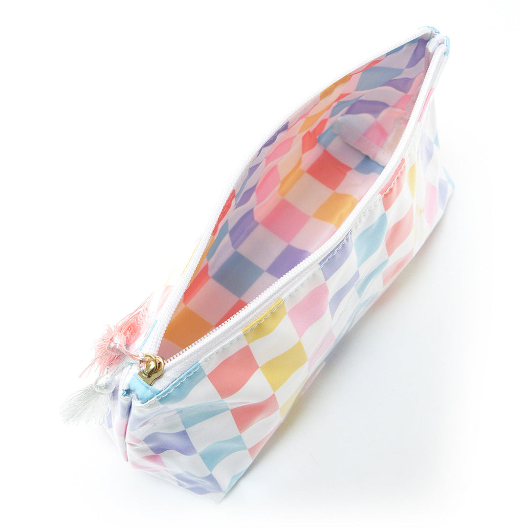 Cosmetic storage bag with water-repellent surface and tassel detail Kalsten