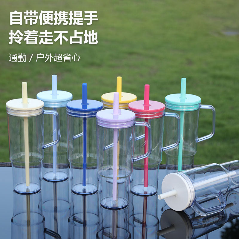 Women's creative drinking cup with retractable straw and non-slip handle Kalsten