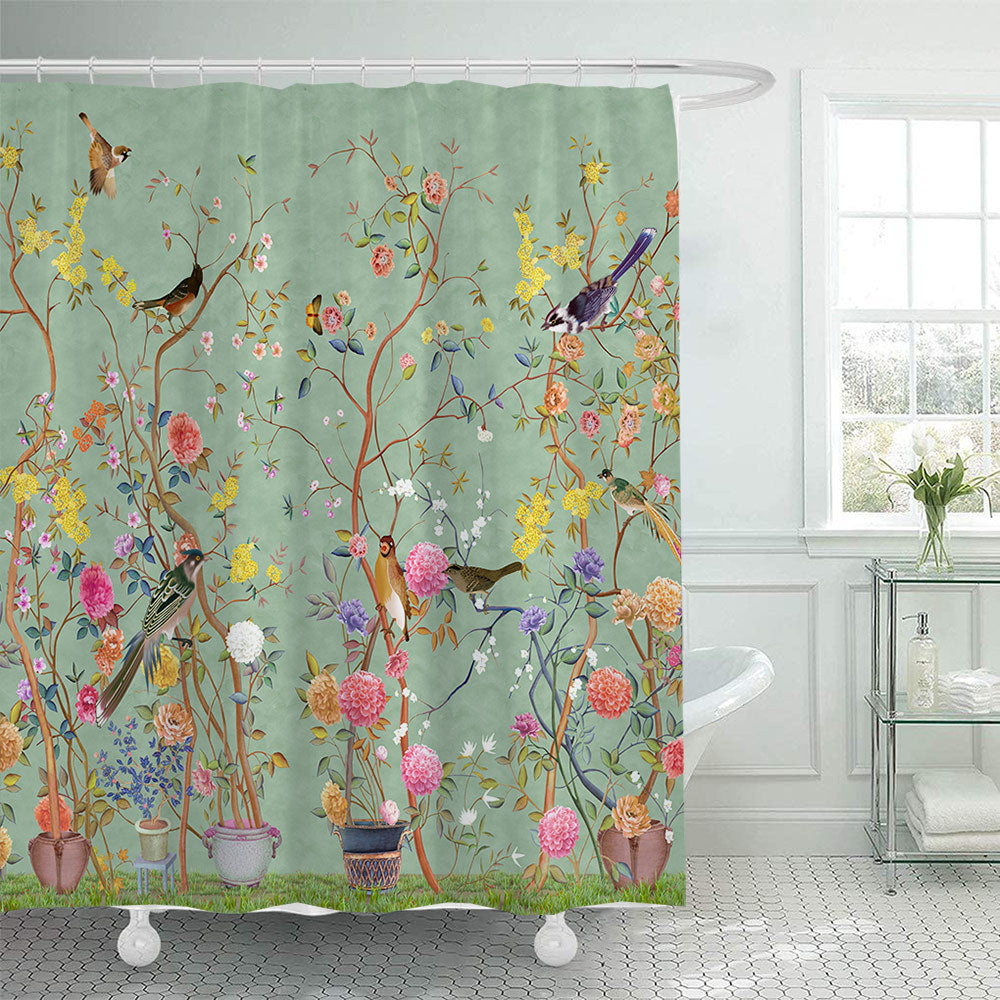 Artistic Nature-Themed Shower Curtain Kalsten