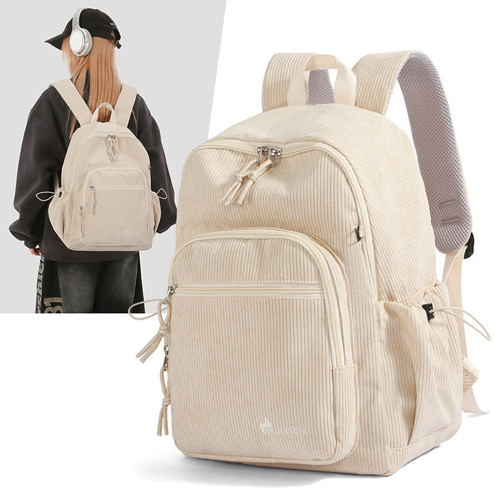 Textured Corduroy Travel Backpack Kalsten