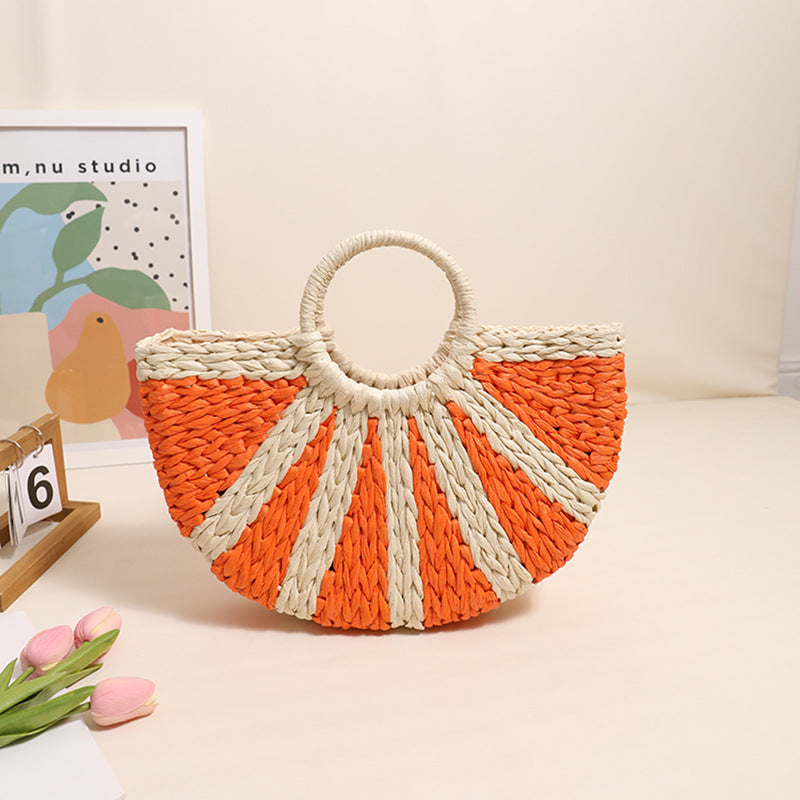 Handbag Made of Handwoven Bast with Base Structure Kalsten