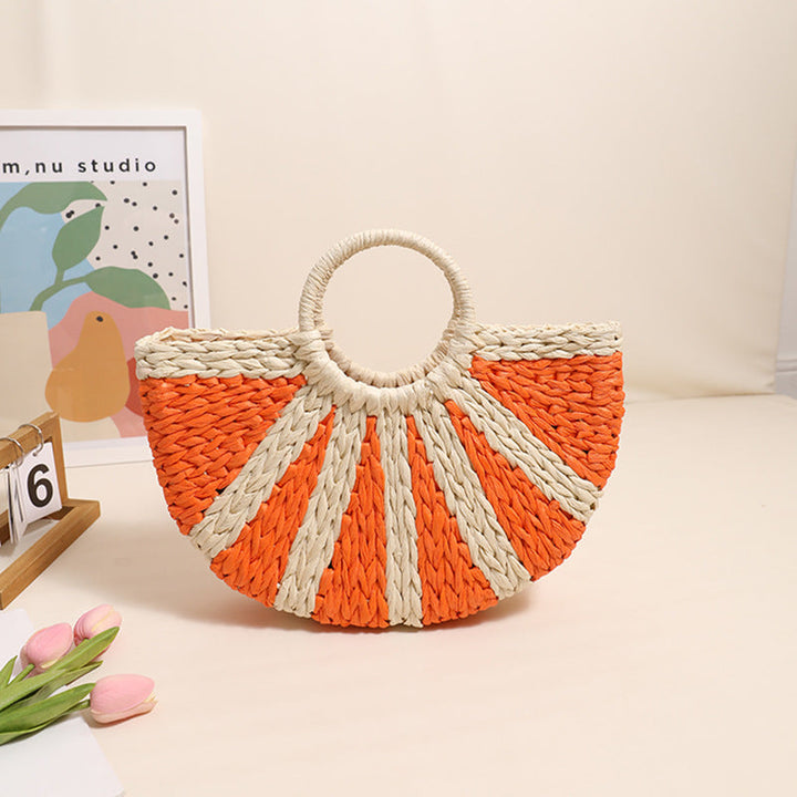 Handbag Made of Handwoven Bast with Base Structure Kalsten