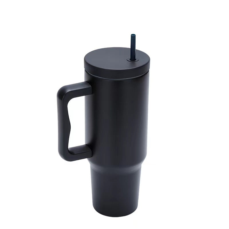 Women thermos cup with ergonomic handle and integrated straw Kalsten
