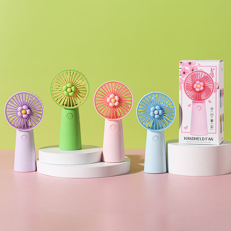 Women's Portable Mini Hand Fan with Floral Pattern Kalsten
