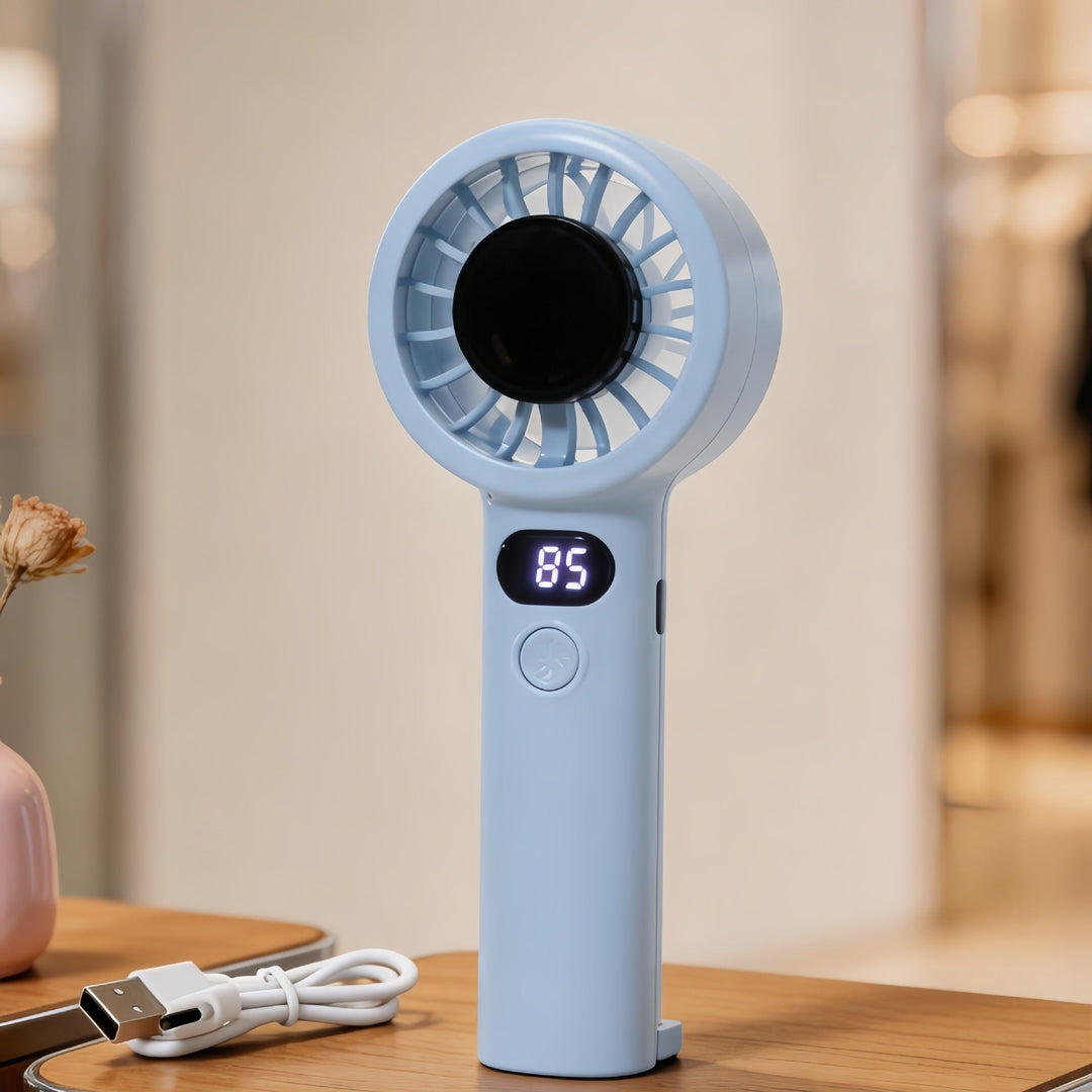 Ladies portable hand fan with digital control and ergonomic design Kalsten