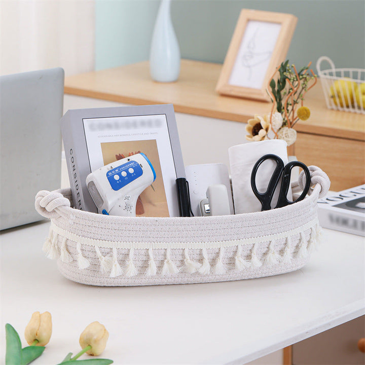 Women Versatile Storage Basket with Tassel Decoration Kalsten