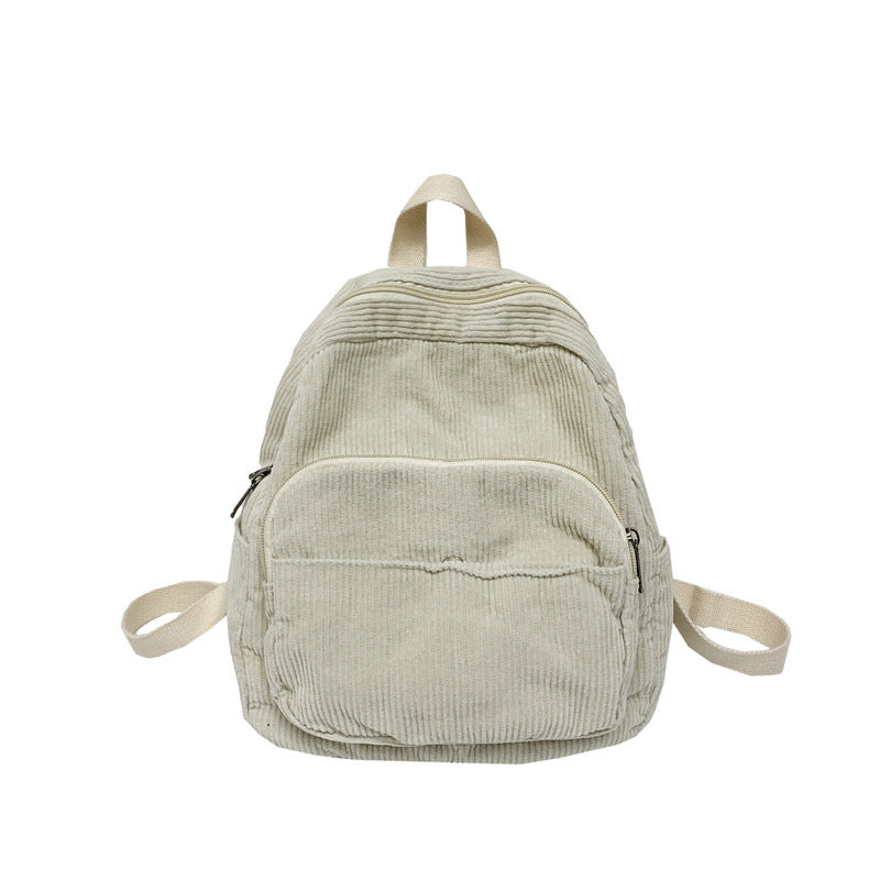 Corduroy Textured School Backpack Kalsten