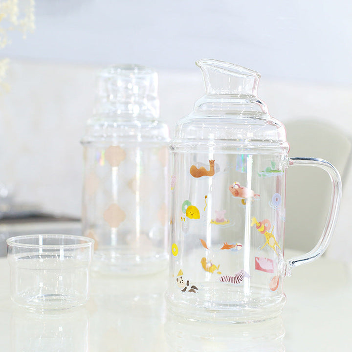 Ladies Glass Jug with enchanting Animal Motifs Kalsten