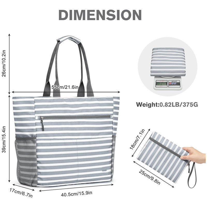 Multifunctional Beach Bag with Separate Cosmetic Pouch Kalsten