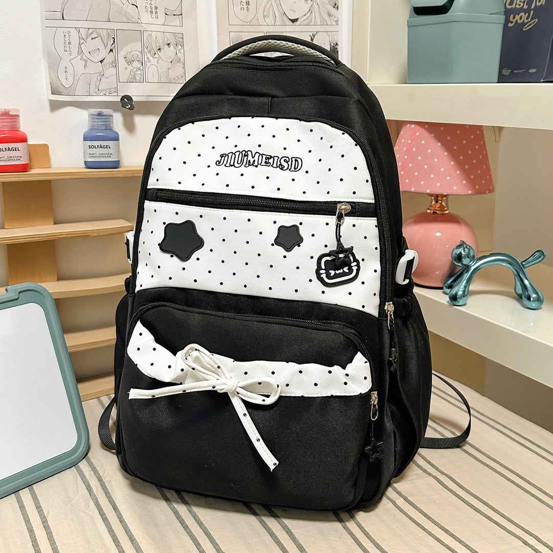 Stylish Polka Dot Casual School Backpack