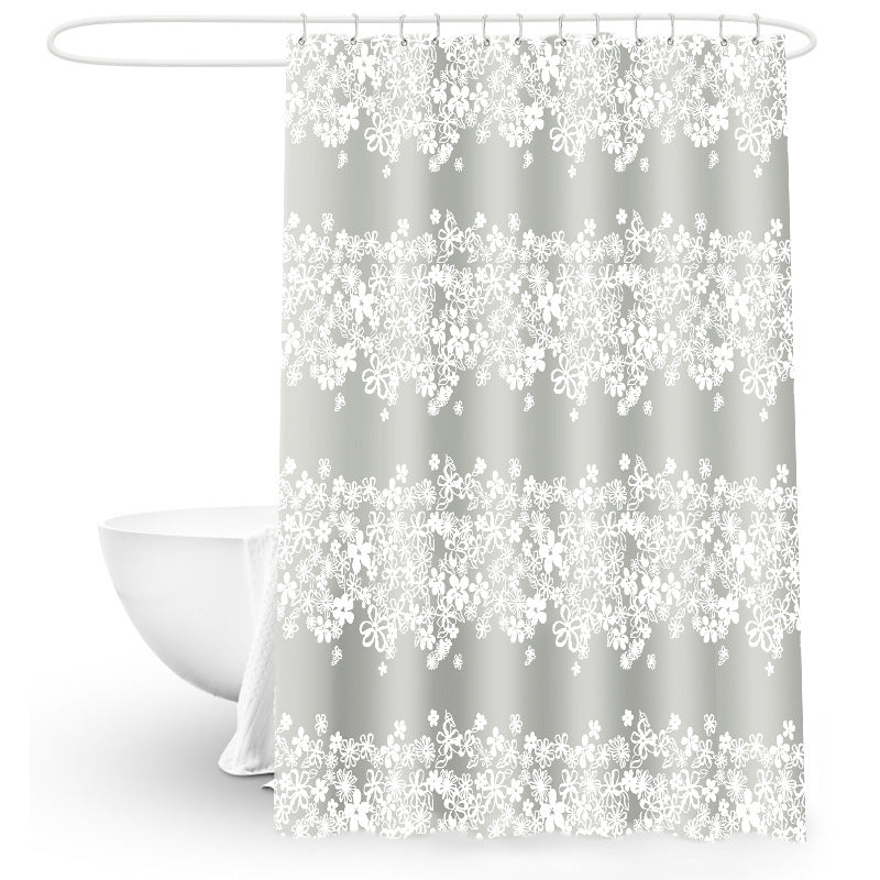 Floral Patterned Waterproof Shower Curtain Kalsten