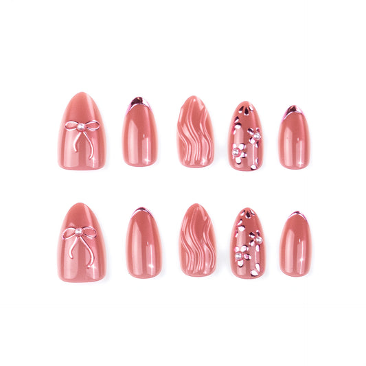 Exquisite Floral Motif Press-On Nail Tips Acalora