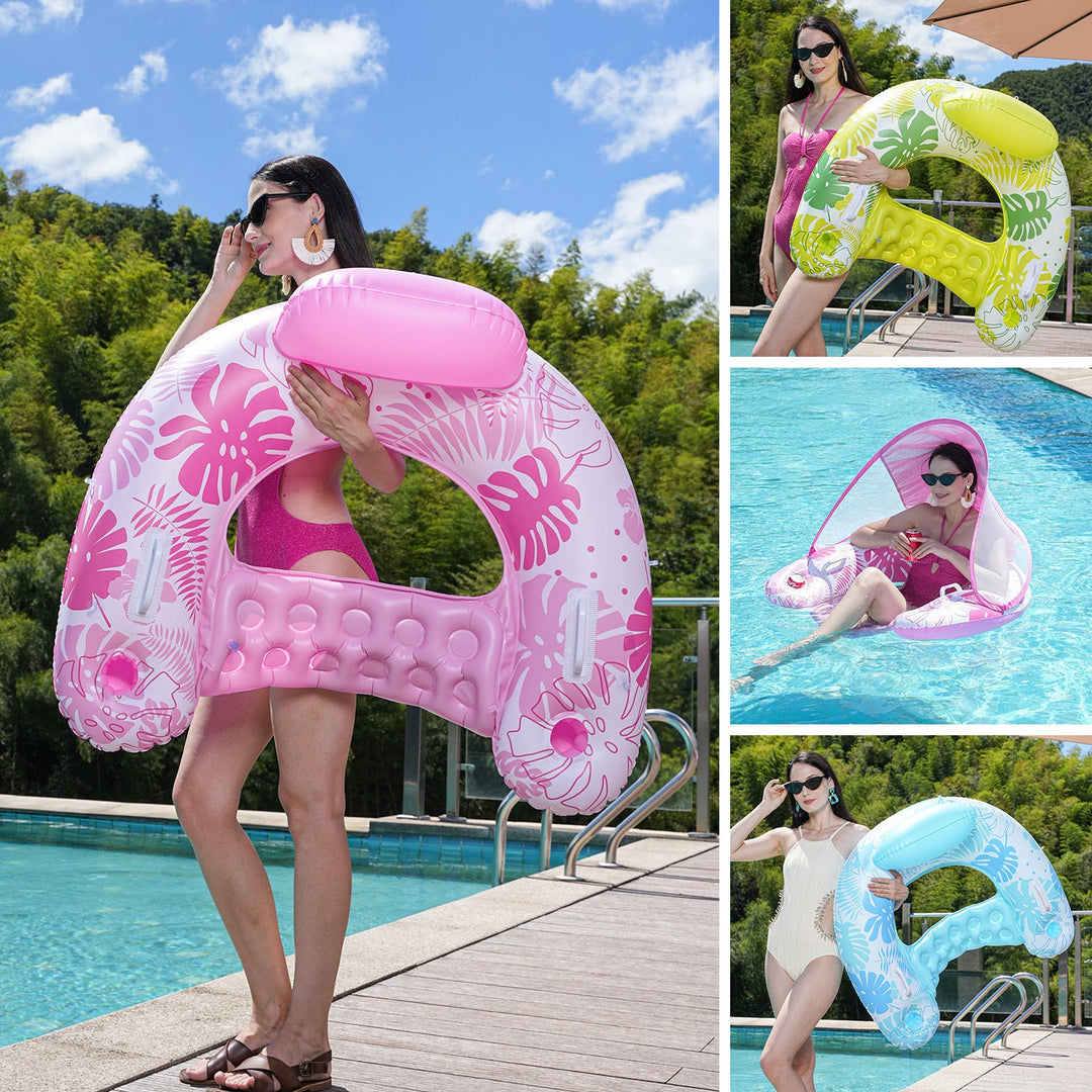 Unisex Inflatable Comfort Pool Lounger with Headrest Kalsten