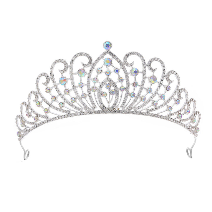 Ladies Elegant Rhinestone Tiara with Floral Details Kalsten
