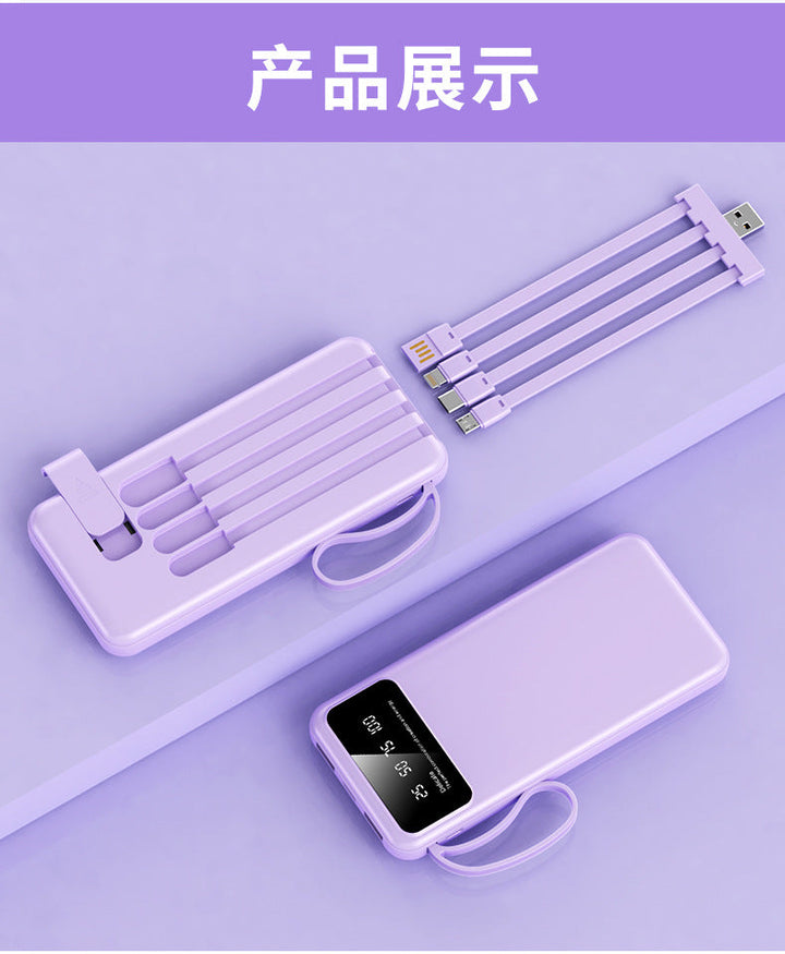 Multifunctional power bank with integrated charging cables Kalsten