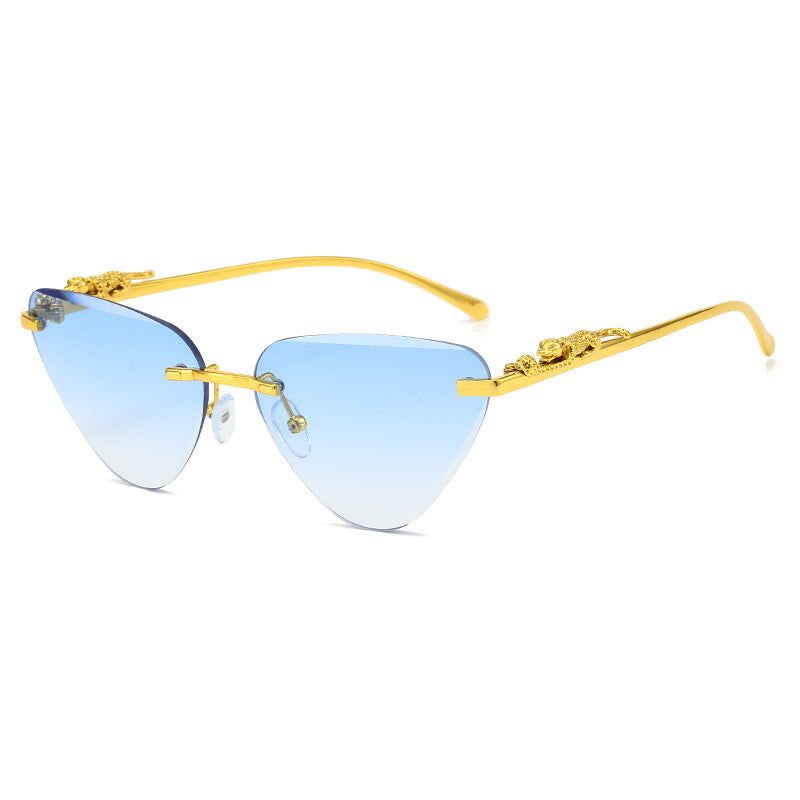Women's Designer Sunglasses with Creative, Triangular Frame and Elegant Gold Accents Kalsten