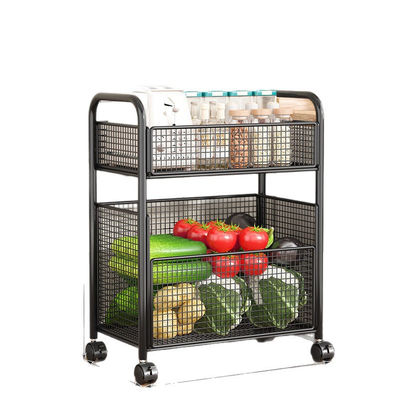 Rolling Kitchen Storage Organizer with Adjustable Mesh Baskets Kalsten
