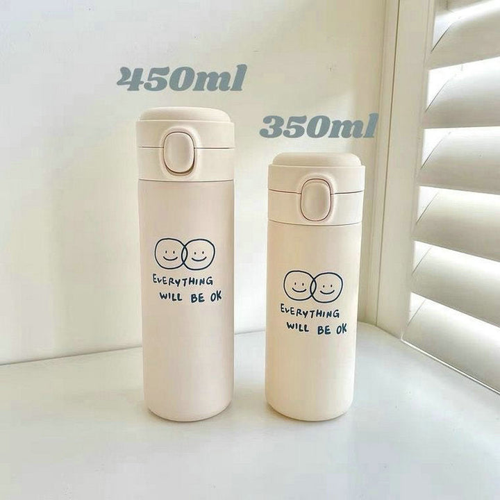 Women's insulated drinking bottle with innovative safety closure and cheerful Kalsten motif