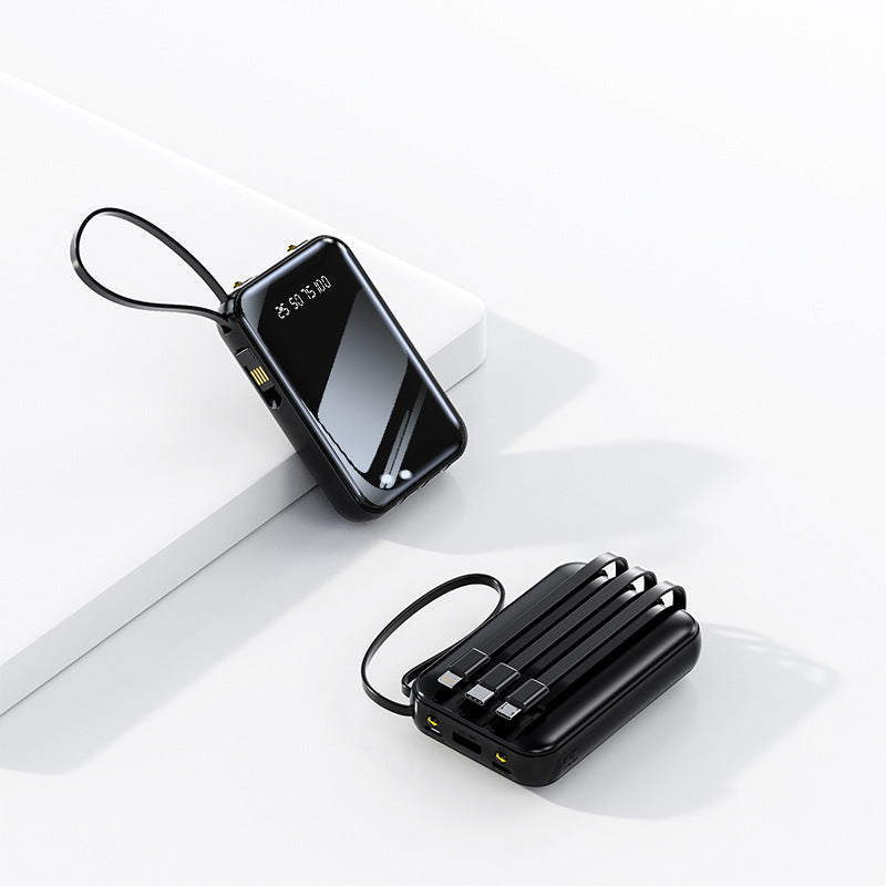 Portable power bank with integrated cable management and digital charge level display Kalsten