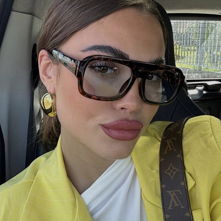 Women’s stylish square sunglasses with eye-catching animal print design Kalsten
