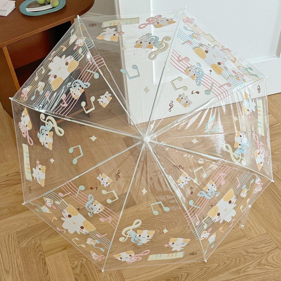 Women's Transparent Folding Umbrella with Playful Animal Design Kalsten