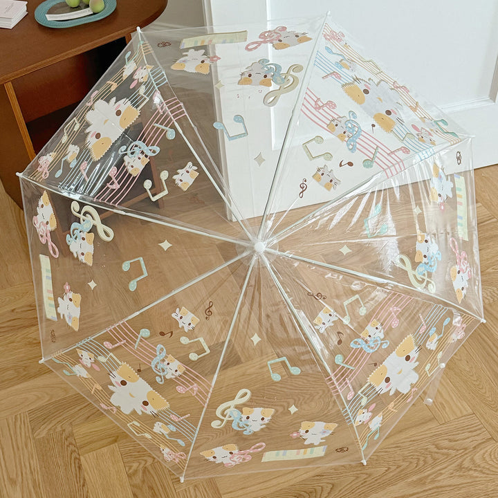 Women's Transparent Folding Umbrella with Playful Animal Design Kalsten