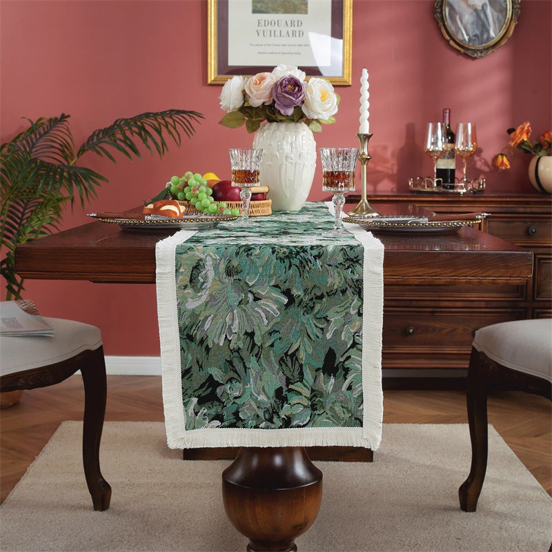 Elegant Floral Embroidered Table Runner