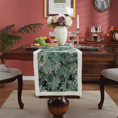 Elegant Floral Embroidered Table Runner